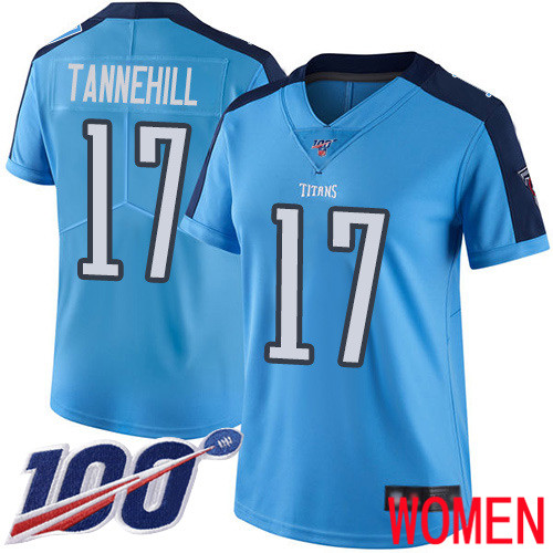 Tennessee Titans Limited Light Blue Women Ryan Tannehill Jersey NFL Football #17 100th Season Rush Vapor Untouchable